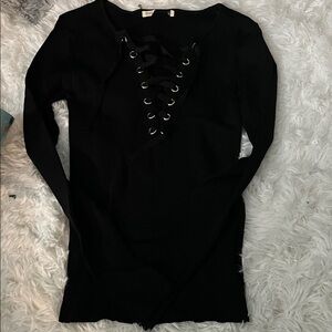 Maaji Black Lace-Up Sweater